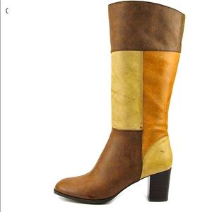 NY Transit Awesome Idea Knee High Brown Patch Boot